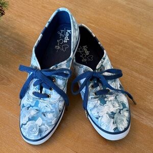 Taylor Swift Blue Floral Keds Lace-Up Sneakers